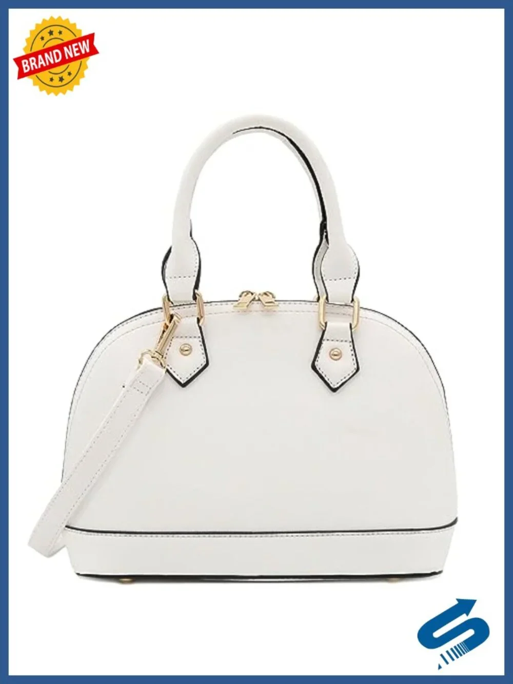 Saffiano Classic Dome Satchel with Gold Tone Hardware